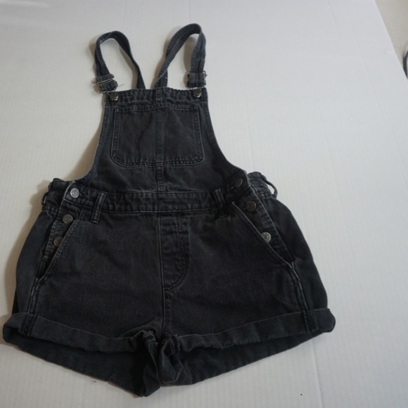 Black wash Madewell Overall Shorts shortalls size small - Picture 8 of 10